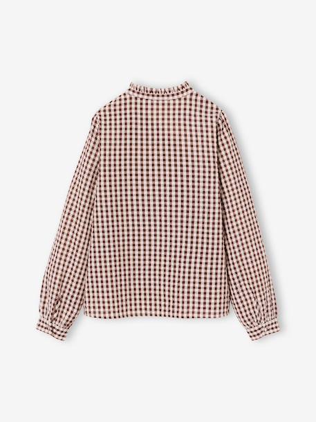Chemise fille manches longues chocolat - vertbaudet enfant 