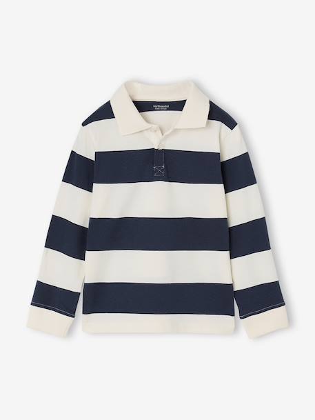 Set van 2 jongenspolo's met lange mouwen groen+marineblauw - vertbaudet enfant 