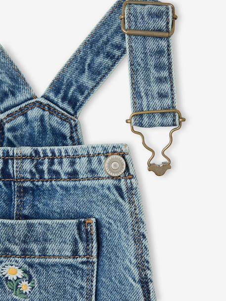 Geborduurde tuinbroek van denim jeansblauw - vertbaudet enfant 