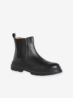 -Boots enfant fille cuir élastiquées et zippées