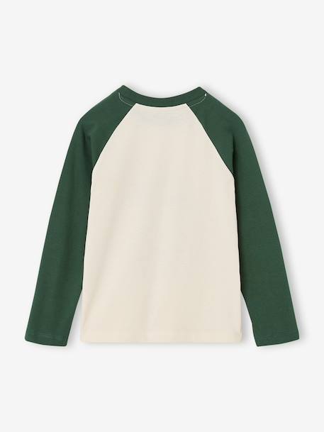 T-shirt manches longues garçon marine+ocre+vert - vertbaudet enfant 