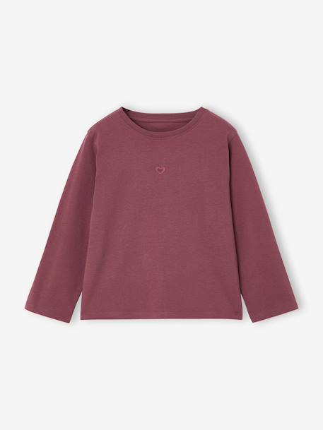 T-shirt manches longues fille mauve+prune - vertbaudet enfant 