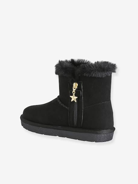 Meisjes sneeuwboots met rits zwart - vertbaudet enfant 