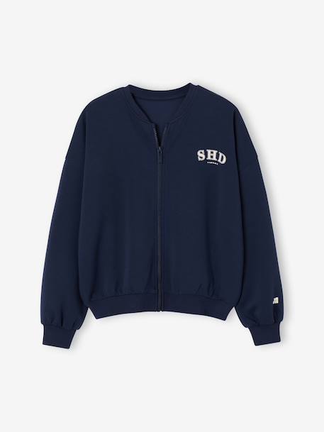 Sweat zippé fille gris ardoise - vertbaudet enfant 
