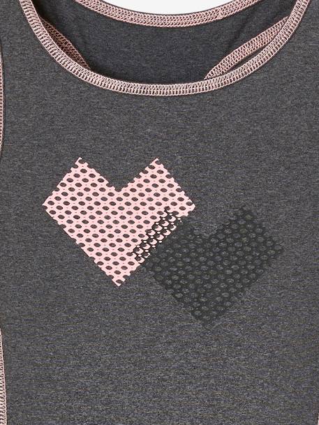 Ensemble de sport débardeur + legging fille matière technique gris chine fonce - vertbaudet enfant 