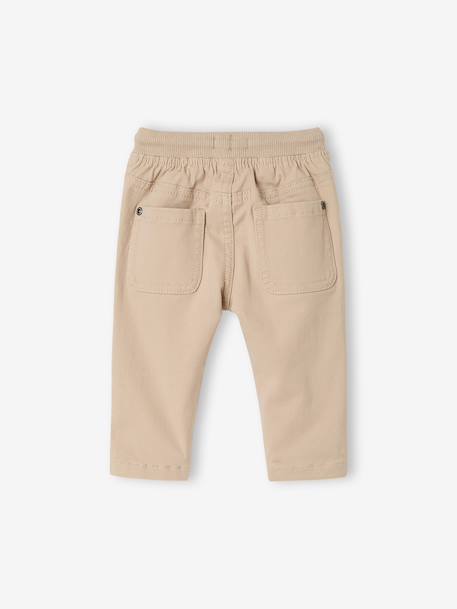 Pantalon en sergé doublé bébé garçon beige+ENCRE+noix de pécan+vert bouteille - vertbaudet enfant 