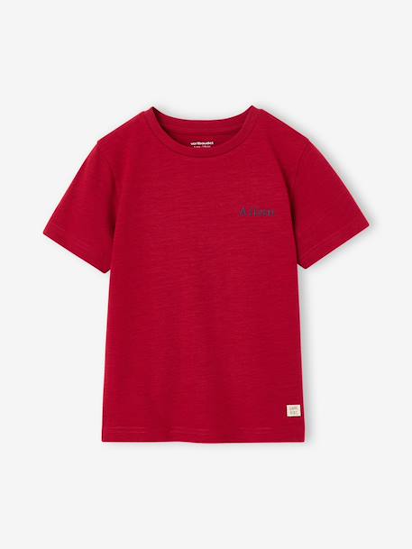 T-shirt garçon personnalisable manches courtes aubergine+blanc+BLEU+jaune pâle+rouge+sauge - vertbaudet enfant 