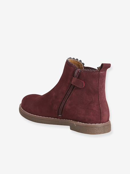 Boots enfant fille cuir élastiquées et zippées bordeaux+camel+marine+or - vertbaudet enfant 