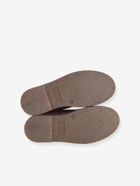 Boots enfant fille cuir élastiquées et zippées bordeaux+camel+marine+or - vertbaudet enfant 