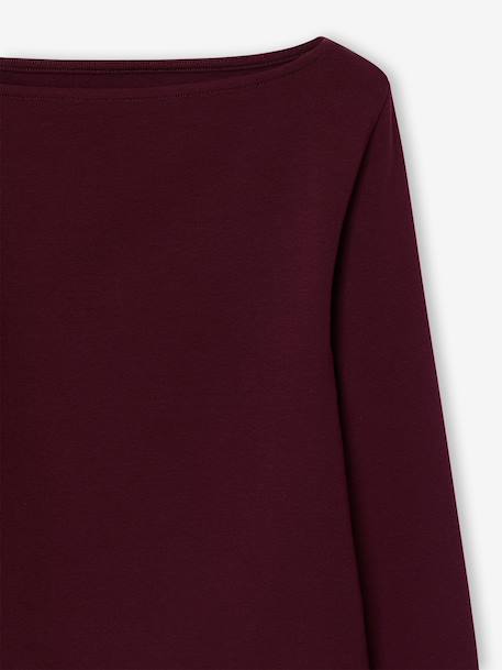 Lot de 2 t-shirts en côtes fille bordeaux+gris chiné+vert anglais - vertbaudet enfant 