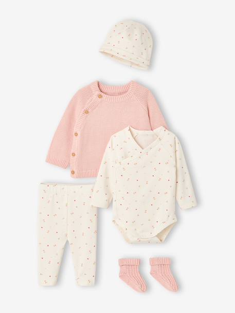 5-delige babyset voor pasgeborenen rozen - vertbaudet enfant 