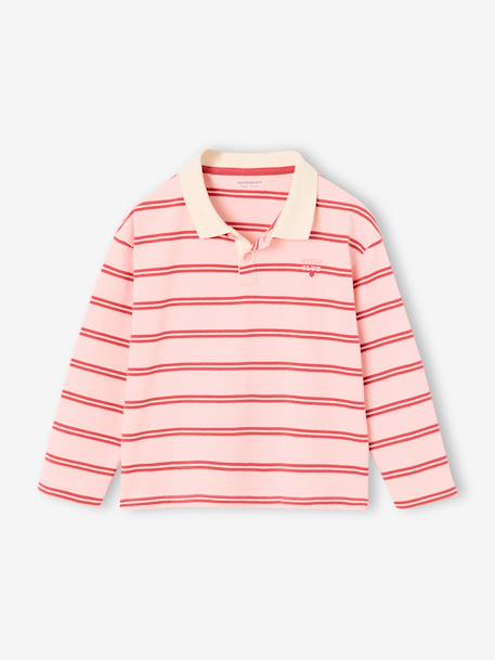 Polo manches longues fille rose bonbon - vertbaudet enfant 