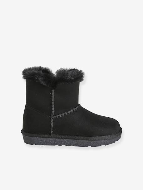 Meisjes sneeuwboots met rits zwart - vertbaudet enfant 