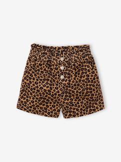 -Short en velours forme paperbag fille