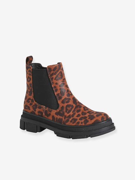 Boots fille zippées marron chiné - vertbaudet enfant 