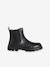 Boots enfant fille cuir élastiquées et zippées camel+noir - vertbaudet enfant 