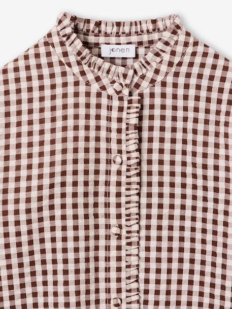 Chemise fille manches longues chocolat - vertbaudet enfant 