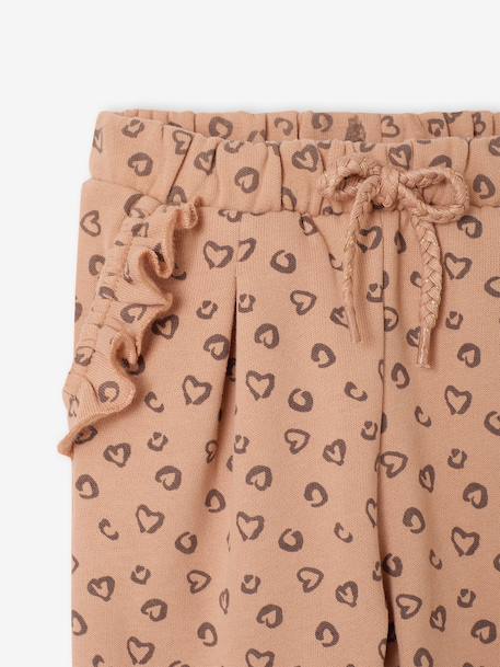 Fleece-pantalon voor meisjesbaby beige+ecru+roest+rozen - vertbaudet enfant 