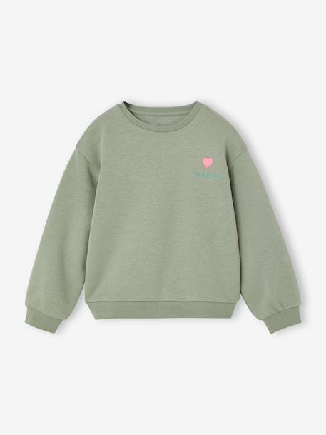 Sweat fille motif imprimé anthracite+corail+encre+pivoine+sauge+vanille+violet+violine - vertbaudet enfant 