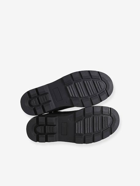 Boots enfant fille cuir élastiquées et zippées camel+noir - vertbaudet enfant 
