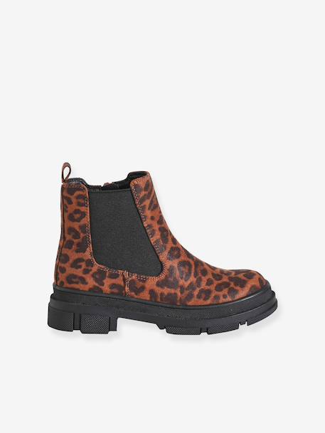 Meisjesboots met rits gemêleerd bruin - vertbaudet enfant 