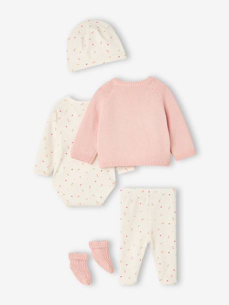 5-delige babyset voor pasgeborenen rozen - vertbaudet enfant 