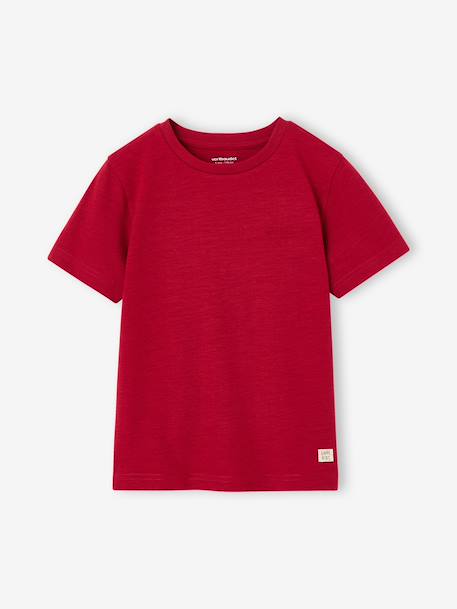 T-shirt garçon personnalisable manches courtes aubergine+blanc+BLEU+jaune pâle+rouge+sauge - vertbaudet enfant 