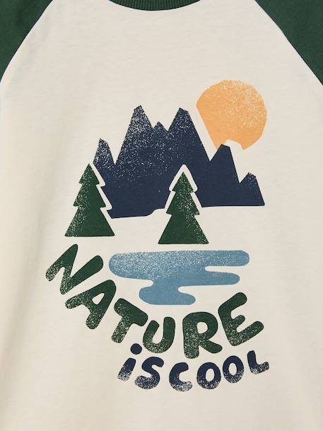 T-shirt manches longues garçon marine+ocre+vert - vertbaudet enfant 