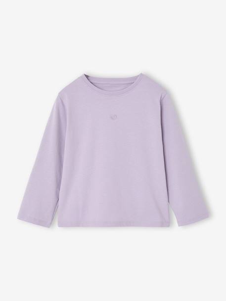 T-shirt manches longues fille mauve+prune - vertbaudet enfant 