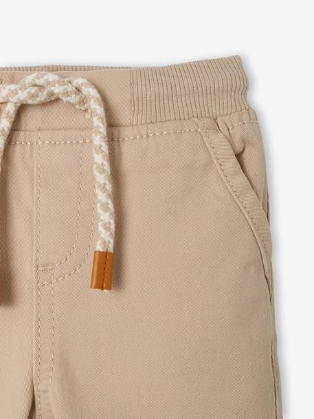 Pantalon en sergé doublé bébé garçon beige+ENCRE+noix de pécan+vert bouteille - vertbaudet enfant 