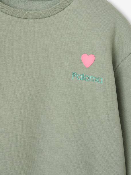 Sweat fille motif imprimé anthracite+corail+encre+pivoine+sauge+vanille+violet+violine - vertbaudet enfant 