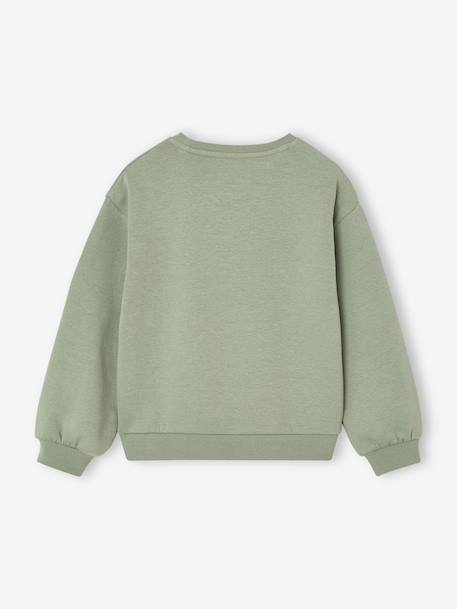 Basic meisjessweater met motief antraciet+donkerpaars+koraal+paars+pioenroos+salie+vanille - vertbaudet enfant 