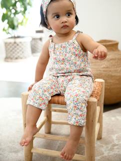 Baby-Set jumpsuit en haarband babymeisje van molton