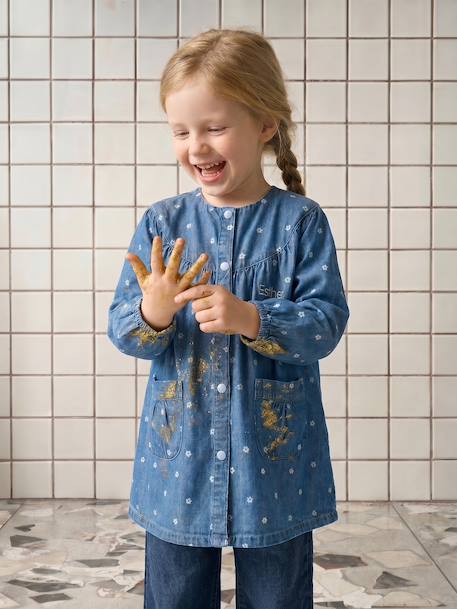 Tablier fille personnalisable bleu jean - vertbaudet enfant 