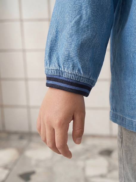 Personaliseerbare jongensschort jeansblauw - vertbaudet enfant 