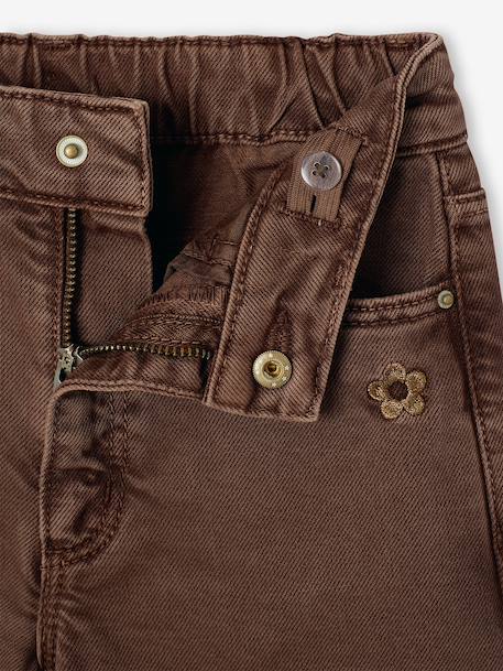 Pantalon fille large couleur bleu grisé+chocolat+prune+rose+vert - vertbaudet enfant 