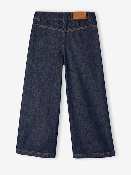 Jean large fille bleu moyen+denim brut - vertbaudet enfant 