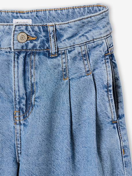 Wijde jeans voor meisjes denimgrijs+middenblauw - vertbaudet enfant 