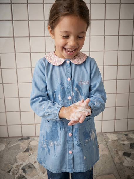 Tablier fille personnalisable bleu jean - vertbaudet enfant 