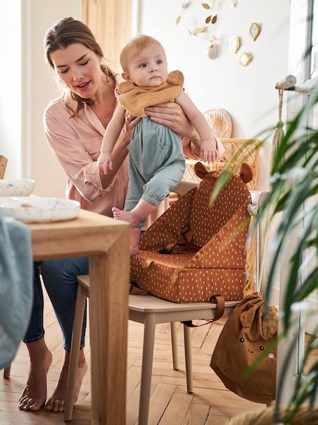 Rehausseur de chaise beige imprimé+blanc imprimé+bleu grisé+écru+GRIS+multicolore+noisette+noisette+rayé blanc+rose pâle - vertbaudet enfant 
