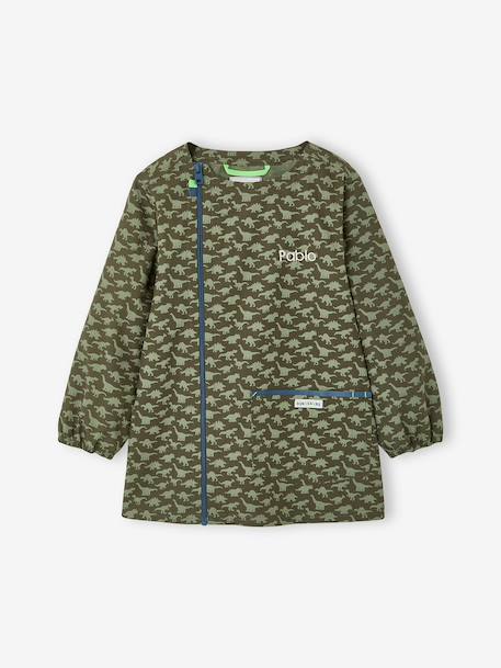 Tablier garçon zippé personnalisable kaki - vertbaudet enfant 