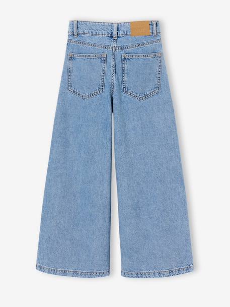 Wijde jeans voor meisjes denimgrijs+middenblauw - vertbaudet enfant 