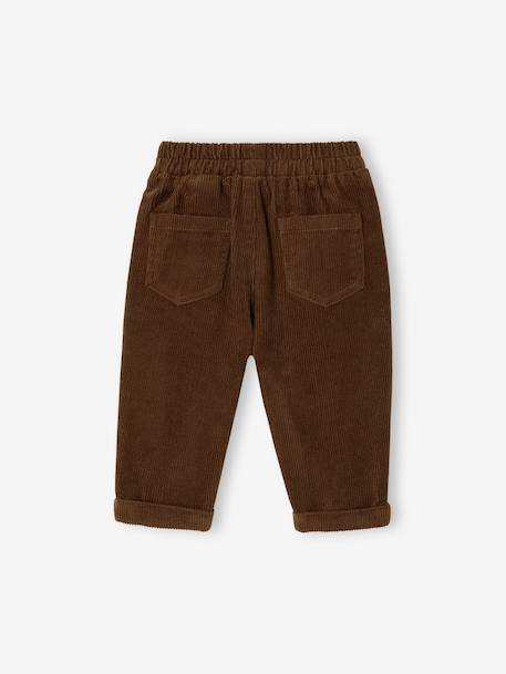 Corduroy babybroek grijsblauw+karamel+korstmos+marron - vertbaudet enfant 