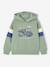 Sweat garçon à capuche motif placé blanc+marine+noix de pécan+vert sauge - vertbaudet enfant 