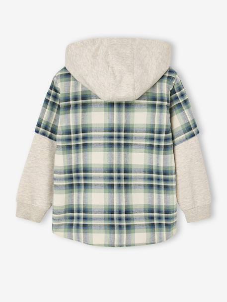 Jongenshemd met 2-in-1-effect groen, geruit+wit, geruit - vertbaudet enfant 