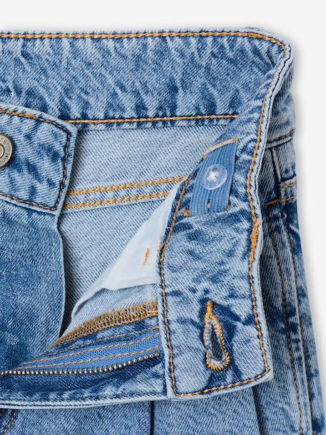 Wijde jeans voor meisjes denimgrijs+middenblauw - vertbaudet enfant 