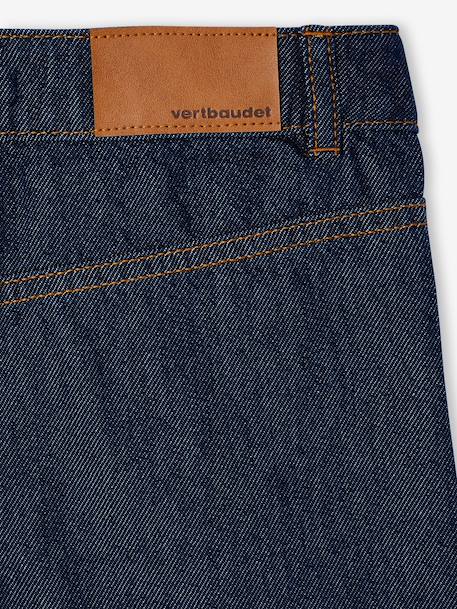 Wijde meisjesjeans middenblauw+ongewassen denim - vertbaudet enfant 