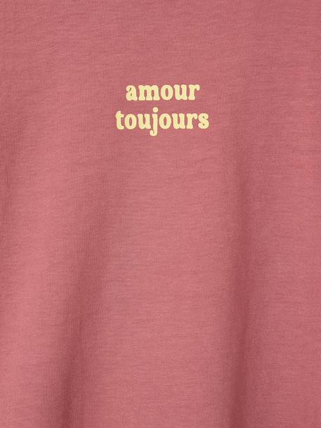 T-shirt manches longues fille anthracite+écru+vieux rose - vertbaudet enfant 