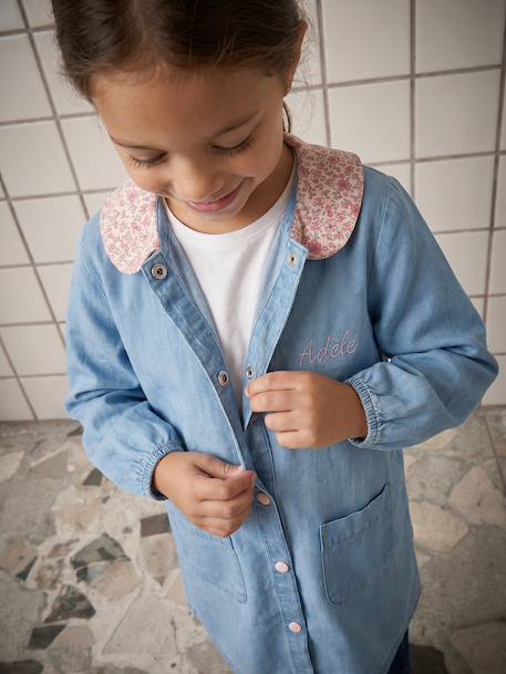 Tablier fille personnalisable bleu jean - vertbaudet enfant 