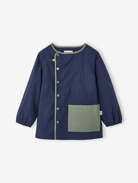 Tablier garçon personnalisable 'Cool school' bleu+bleu foncé - vertbaudet enfant 